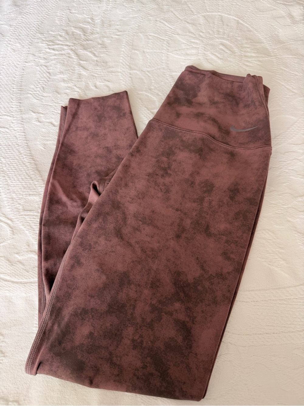 Nike Zenvy Dri-FIT Women’s High Rise 7/8 Leggings Burgundy Brown Marbled